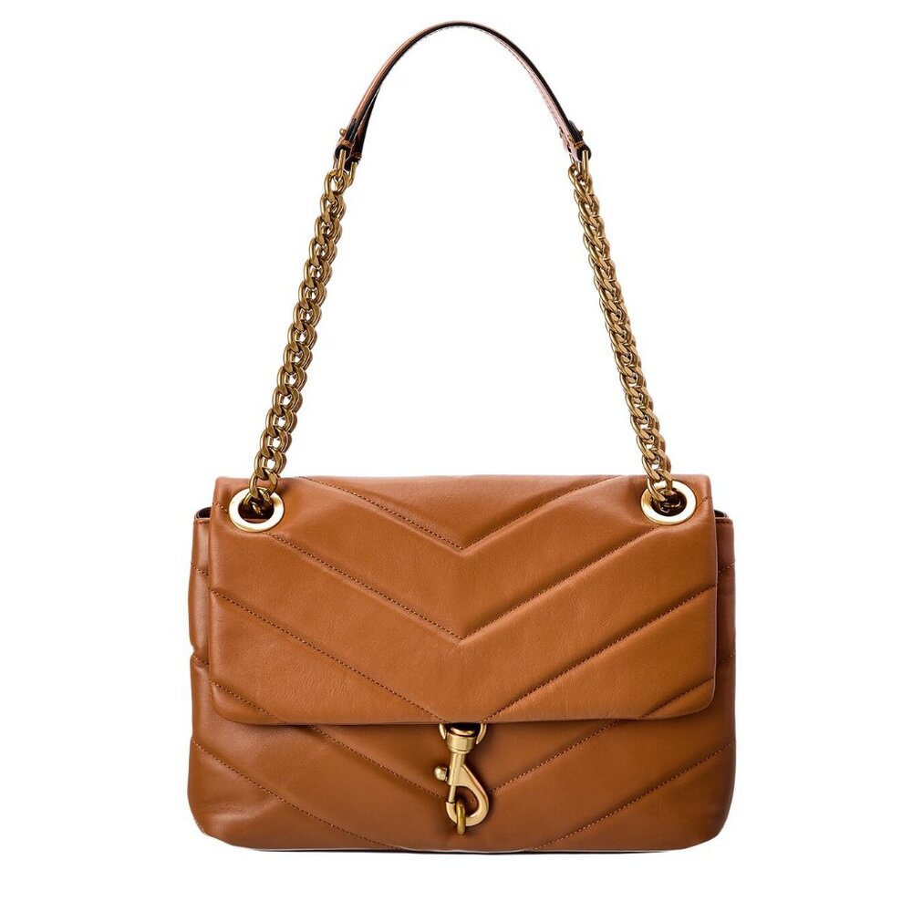 NWT Rebecca Minkoff Edie MAXI Convertible Shoulder Bag Caramello AUTHENTIC
